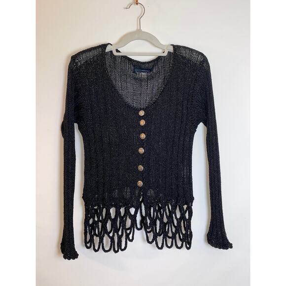 DaLYA Collection Sweater - Size M/L - Looped Fringe Detail - Made in Israel - Picture 1 of 10